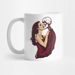 Kiss of Death Woman Skeleton Skull Vintage Mug